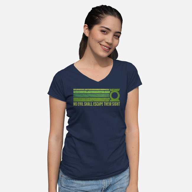 No Evil Shall Escape Their Sight-Womens-V-Neck-Tee-kg07