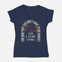 You Can Be Good-Womens-V-Neck-Tee-rocketman_art