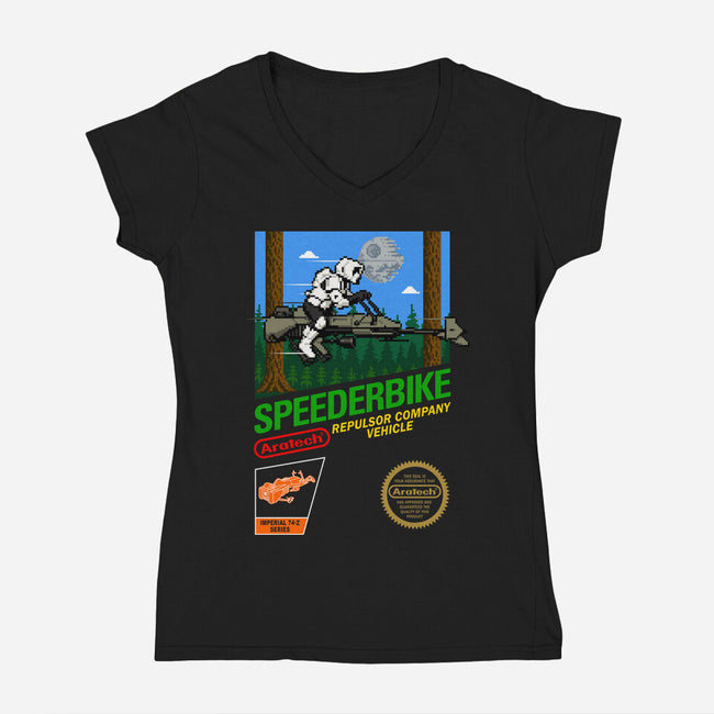 Speederbike-Womens-V-Neck-Tee-Wheels