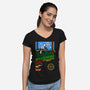 Speederbike-Womens-V-Neck-Tee-Wheels