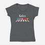 The Ghosts Pac-Womens-V-Neck-Tee-2DFeer