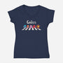 The Ghosts Pac-Womens-V-Neck-Tee-2DFeer