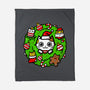 Catmas Holiday Wreath-None-Fleece-Blanket-bloomgrace28