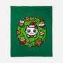 Catmas Holiday Wreath-None-Fleece-Blanket-bloomgrace28