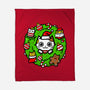 Catmas Holiday Wreath-None-Fleece-Blanket-bloomgrace28