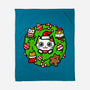 Catmas Holiday Wreath-None-Fleece-Blanket-bloomgrace28