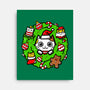 Catmas Holiday Wreath-None-Stretched-Canvas-bloomgrace28