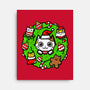 Catmas Holiday Wreath-None-Stretched-Canvas-bloomgrace28