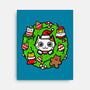 Catmas Holiday Wreath-None-Stretched-Canvas-bloomgrace28