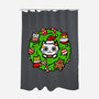Catmas Holiday Wreath-None-Polyester-Shower Curtain-bloomgrace28