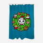 Catmas Holiday Wreath-None-Polyester-Shower Curtain-bloomgrace28