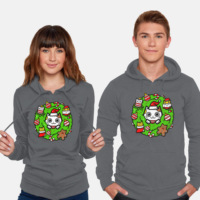 Catmas Holiday Wreath-Unisex-Pullover-Sweatshirt-bloomgrace28