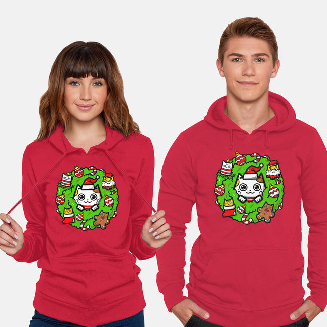 Catmas Holiday Wreath-Unisex-Pullover-Sweatshirt-bloomgrace28