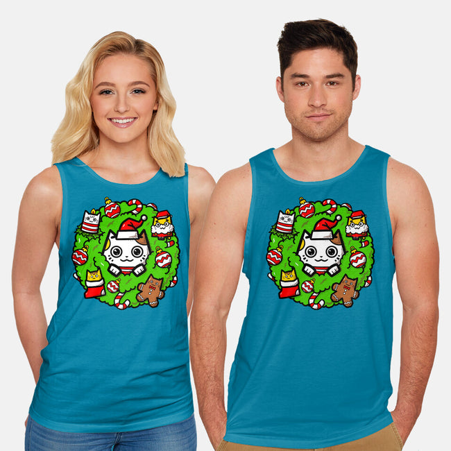 Catmas Holiday Wreath-Unisex-Basic-Tank-bloomgrace28