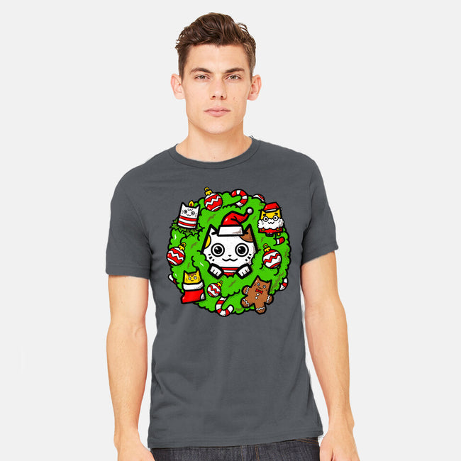 Catmas Holiday Wreath-Mens-Heavyweight-Tee-bloomgrace28