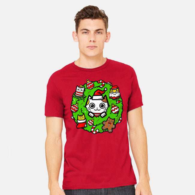 Catmas Holiday Wreath-Mens-Heavyweight-Tee-bloomgrace28