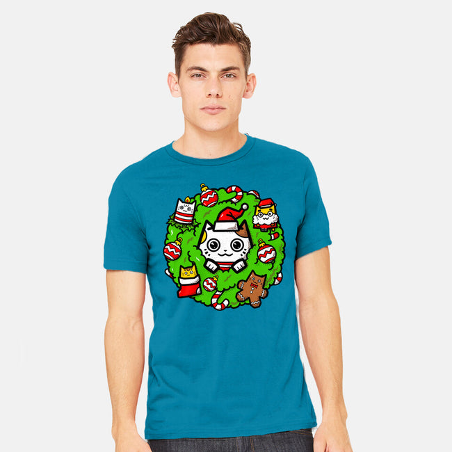 Catmas Holiday Wreath-Mens-Heavyweight-Tee-bloomgrace28