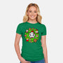 Catmas Holiday Wreath-Womens-Fitted-Tee-bloomgrace28