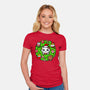 Catmas Holiday Wreath-Womens-Fitted-Tee-bloomgrace28
