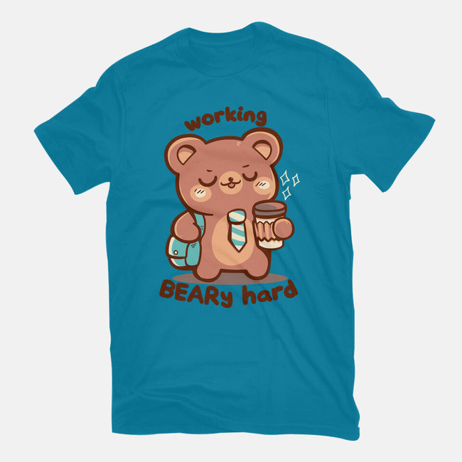 Working Beary Hard-Mens-Basic-Tee-TechraNova