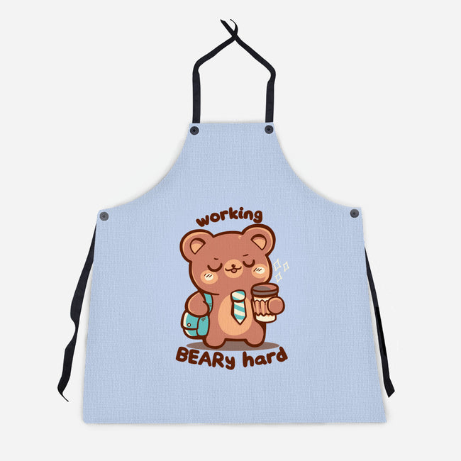 Working Beary Hard-Unisex-Kitchen-Apron-TechraNova