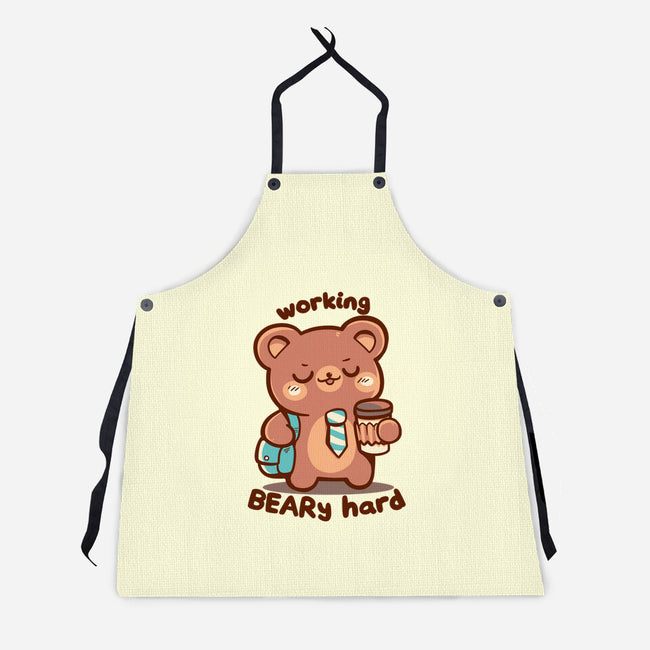 Working Beary Hard-Unisex-Kitchen-Apron-TechraNova