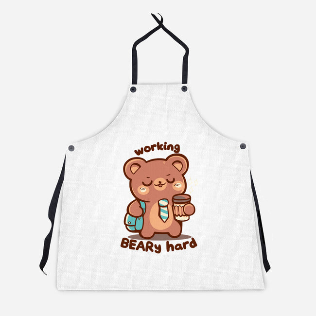 Working Beary Hard-Unisex-Kitchen-Apron-TechraNova