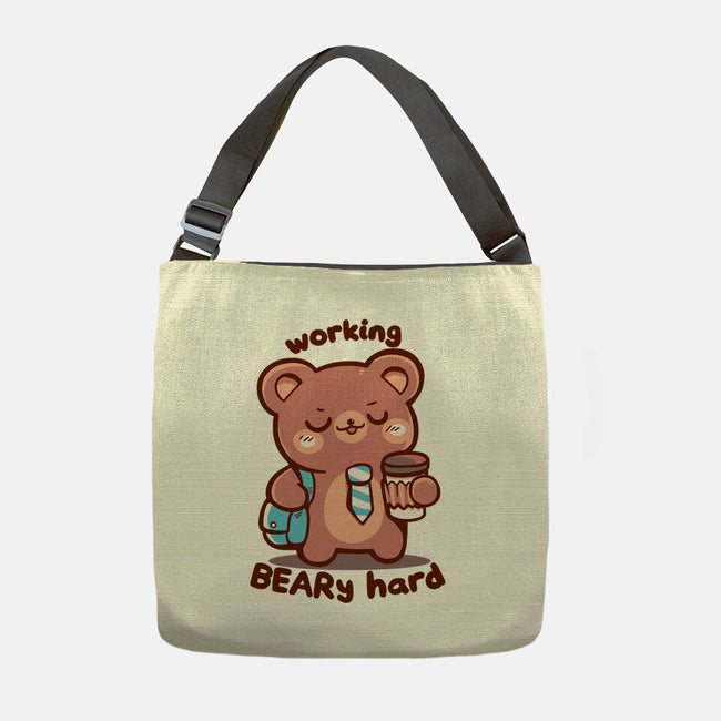 Working Beary Hard-None-Adjustable Tote-Bag-TechraNova