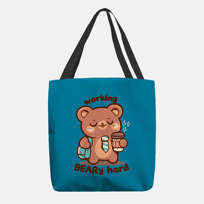 Working Beary Hard-None-Basic Tote-Bag-TechraNova