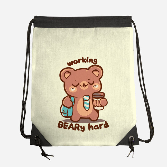 Working Beary Hard-None-Drawstring-Bag-TechraNova