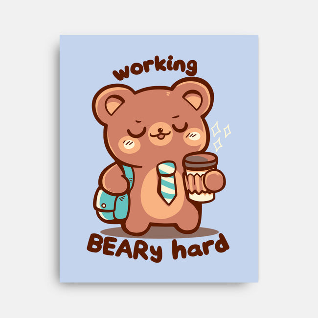 Working Beary Hard-None-Stretched-Canvas-TechraNova
