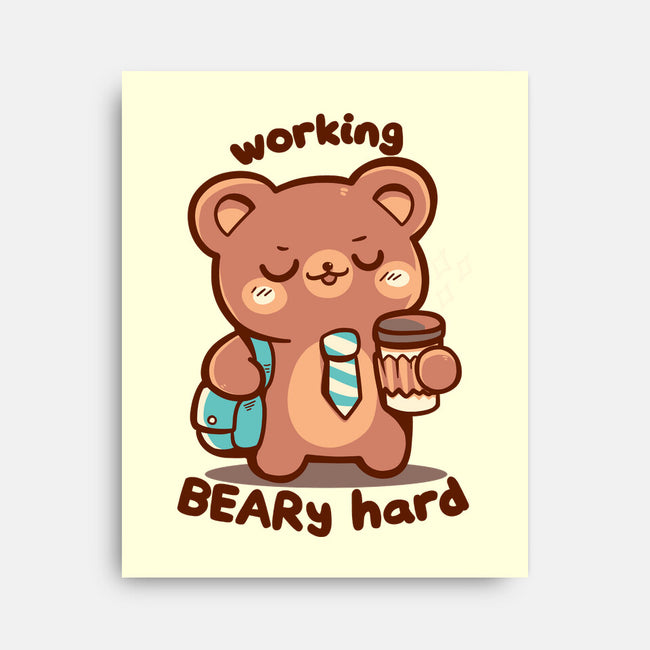 Working Beary Hard-None-Stretched-Canvas-TechraNova