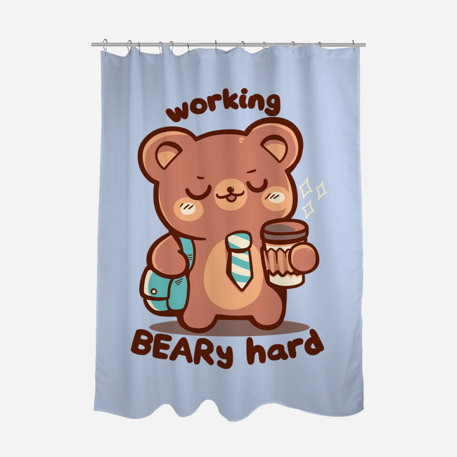 Working Beary Hard-None-Polyester-Shower Curtain-TechraNova
