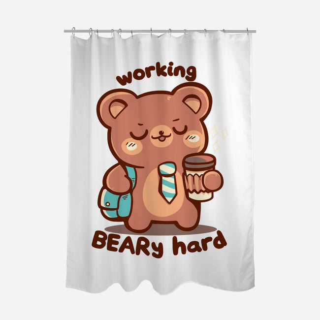 Working Beary Hard-None-Polyester-Shower Curtain-TechraNova