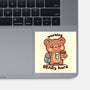 Working Beary Hard-None-Glossy-Sticker-TechraNova