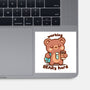 Working Beary Hard-None-Glossy-Sticker-TechraNova
