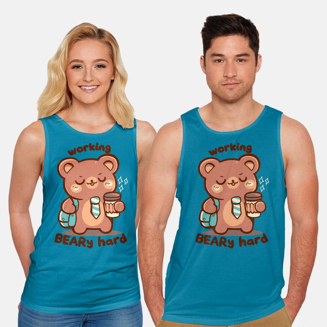 Working Beary Hard-Unisex-Basic-Tank-TechraNova