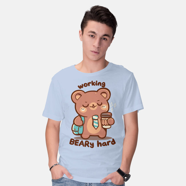 Working Beary Hard-Mens-Basic-Tee-TechraNova