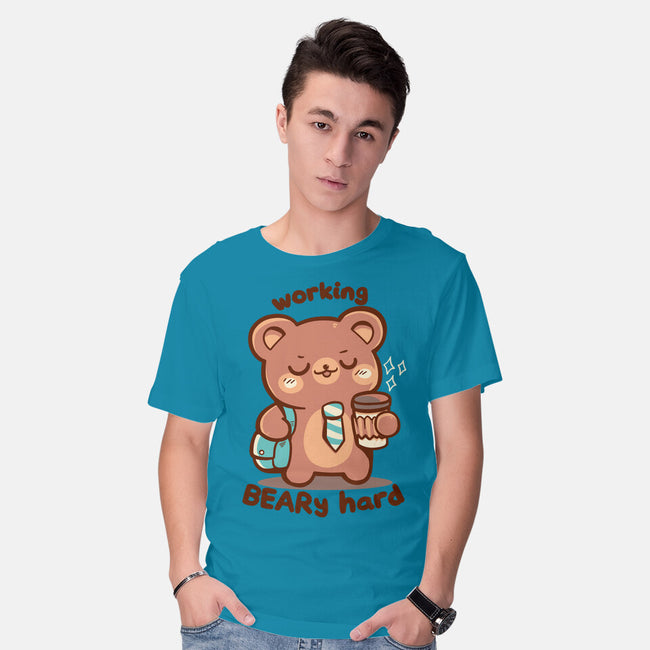Working Beary Hard-Mens-Basic-Tee-TechraNova