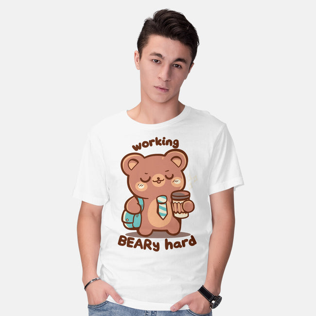 Working Beary Hard-Mens-Basic-Tee-TechraNova