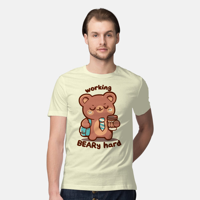 Working Beary Hard-Mens-Premium-Tee-TechraNova