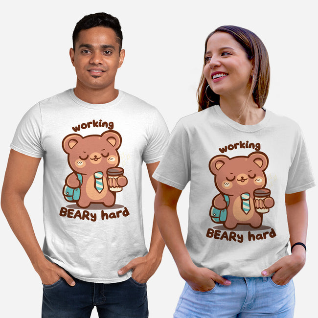 Working Beary Hard-Unisex-Basic-Tee-TechraNova