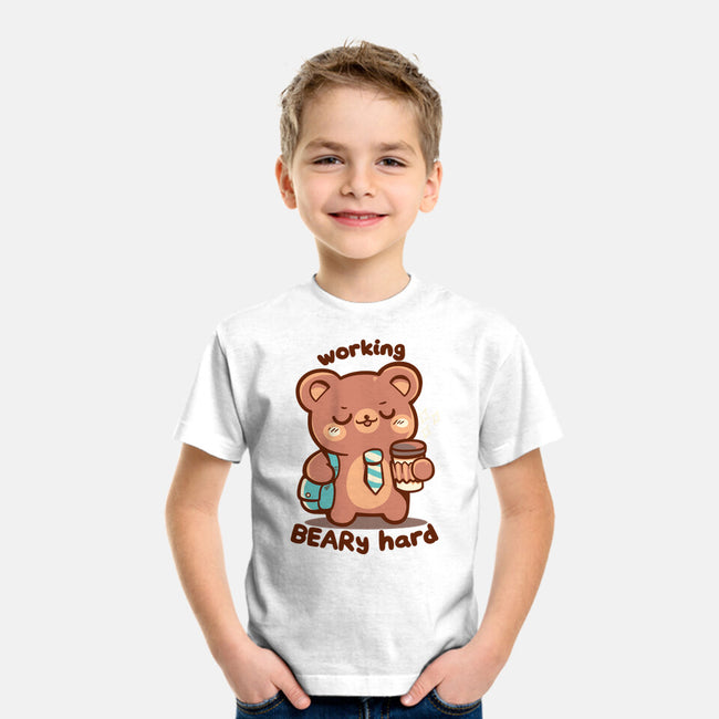 Working Beary Hard-Youth-Basic-Tee-TechraNova
