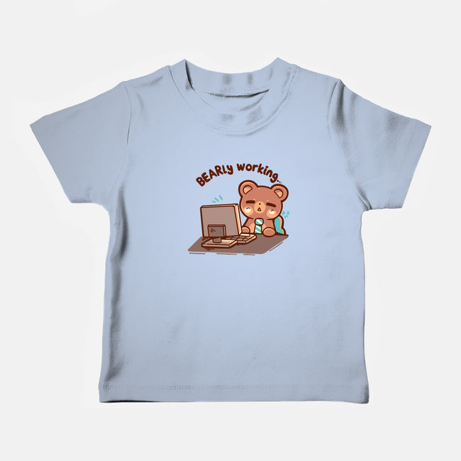 Bearly Working-Baby-Basic-Tee-TechraNova