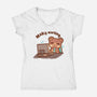 Bearly Working-Womens-V-Neck-Tee-TechraNova