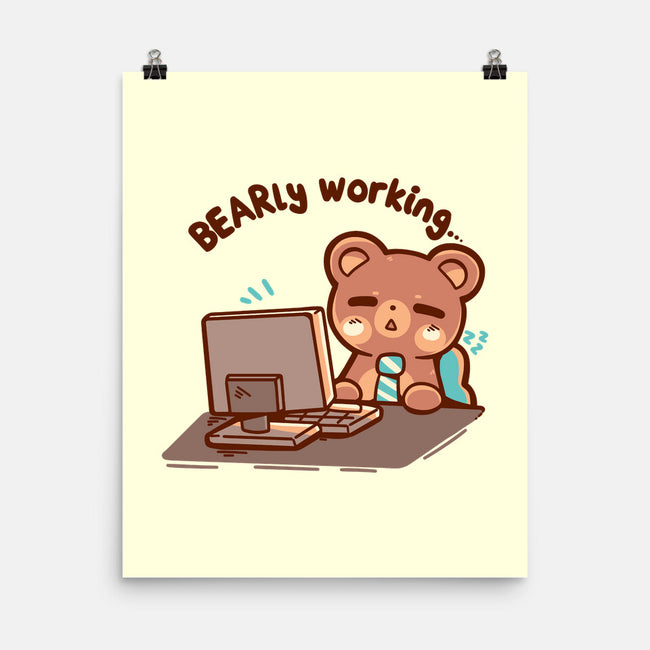 Bearly Working-None-Matte-Poster-TechraNova