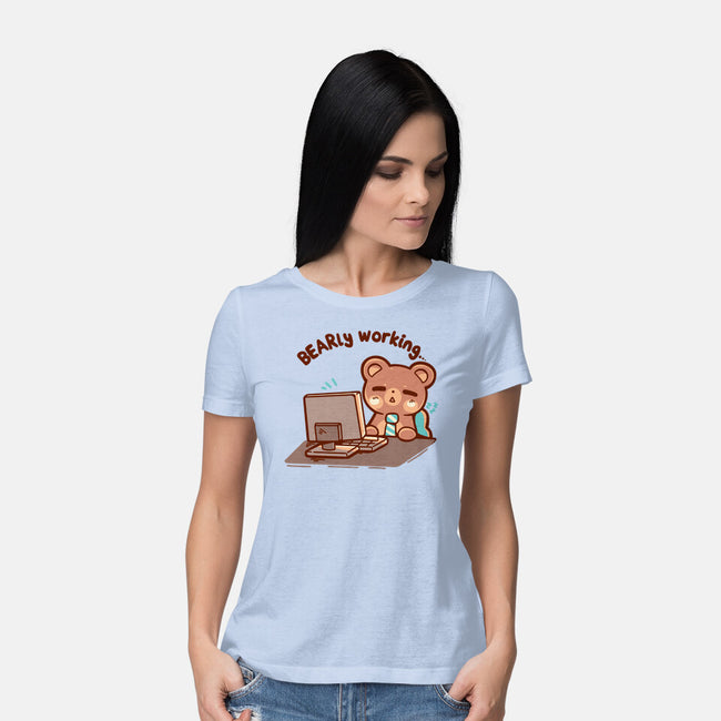Bearly Working-Womens-Basic-Tee-TechraNova