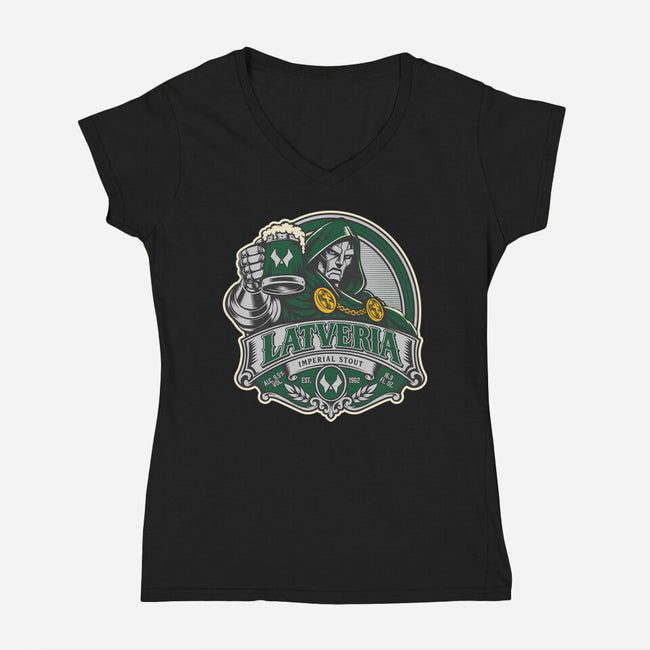 Latveria Imperial Stout-Womens-V-Neck-Tee-CarloJ1956
