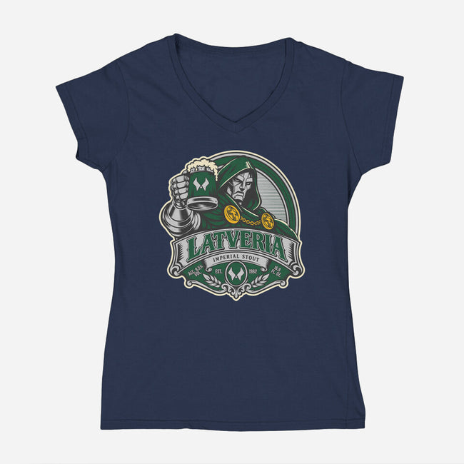 Latveria Imperial Stout-Womens-V-Neck-Tee-CarloJ1956