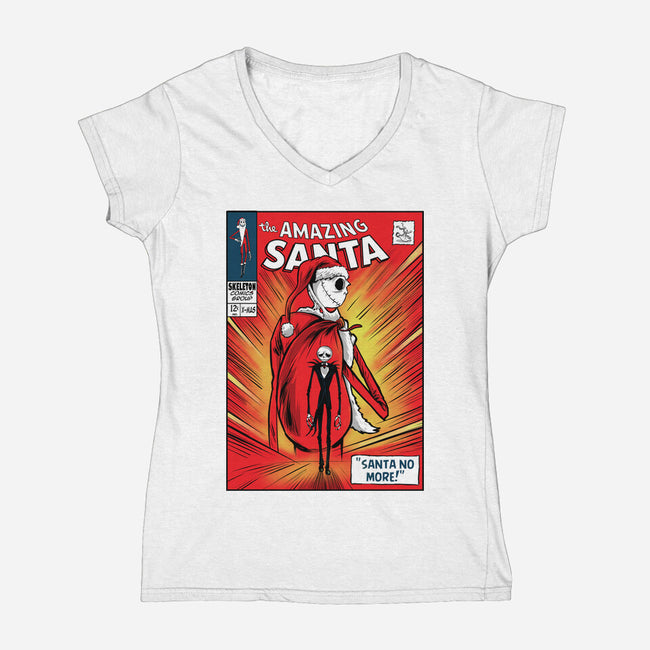 Amazing Santa-Womens-V-Neck-Tee-zascanauta